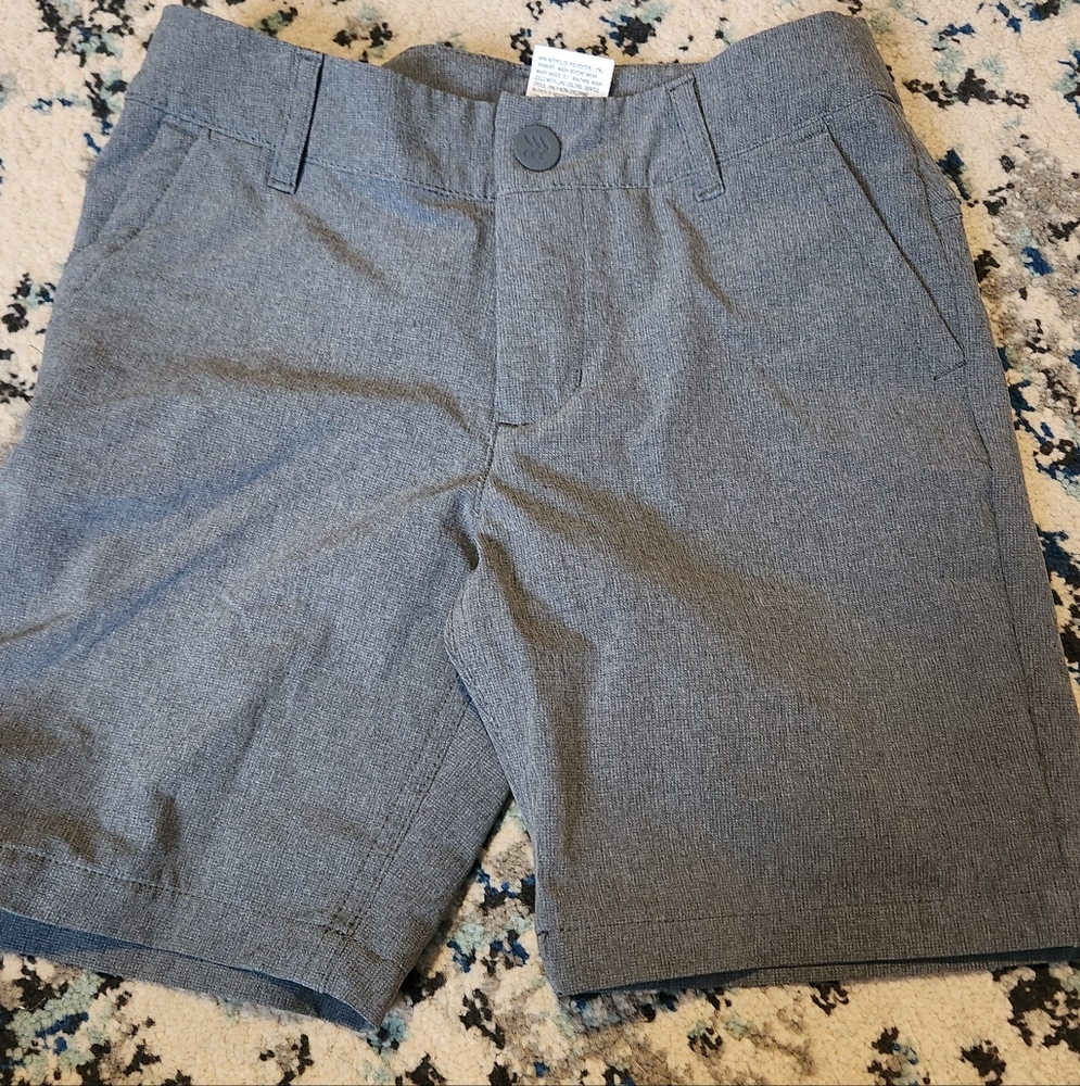 All in Motion Charcoal Flat Front Shorts Adjustable Hybrid